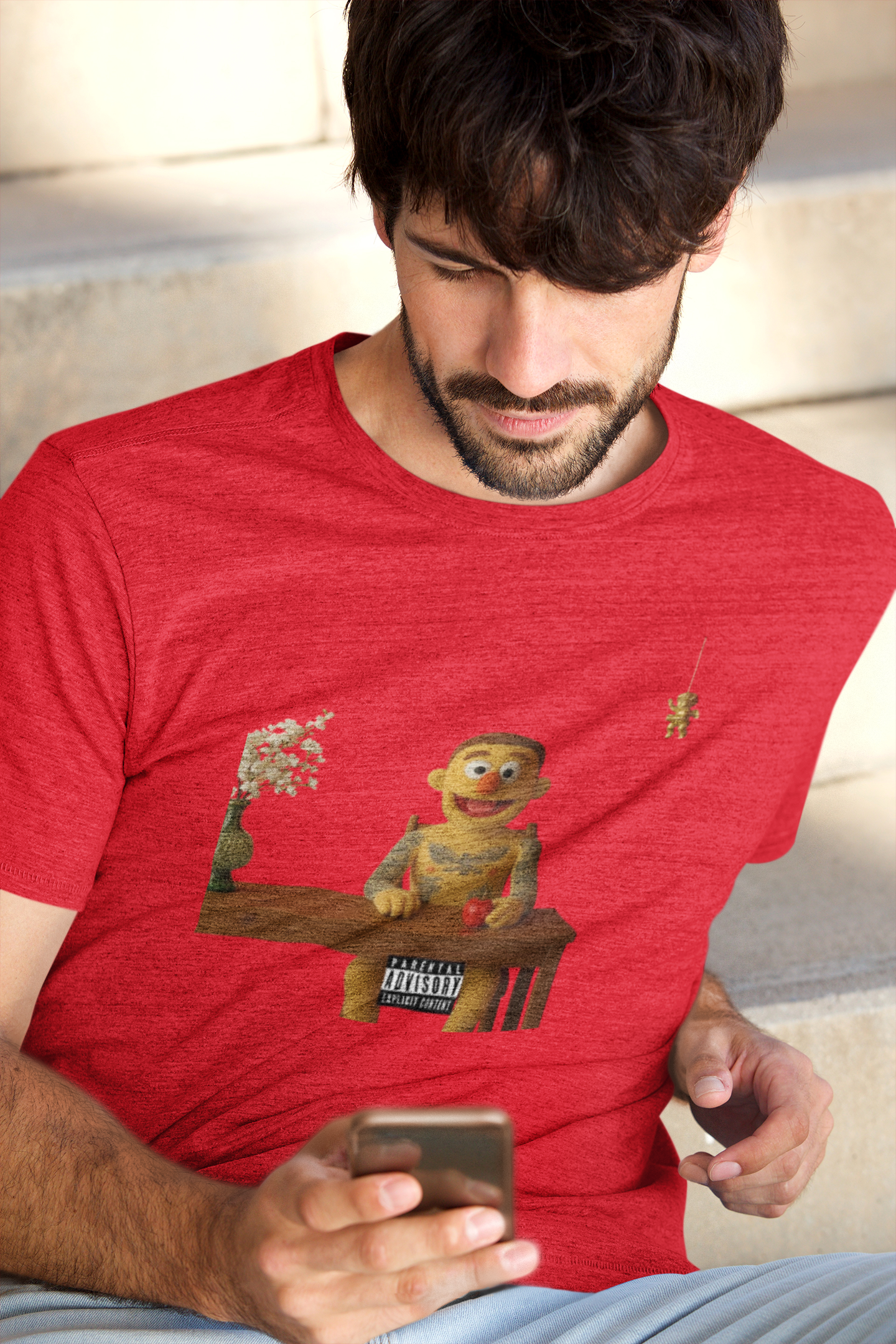 Muppet Movies Tee – Red Mac-Inspired Puppet Parody Shirt